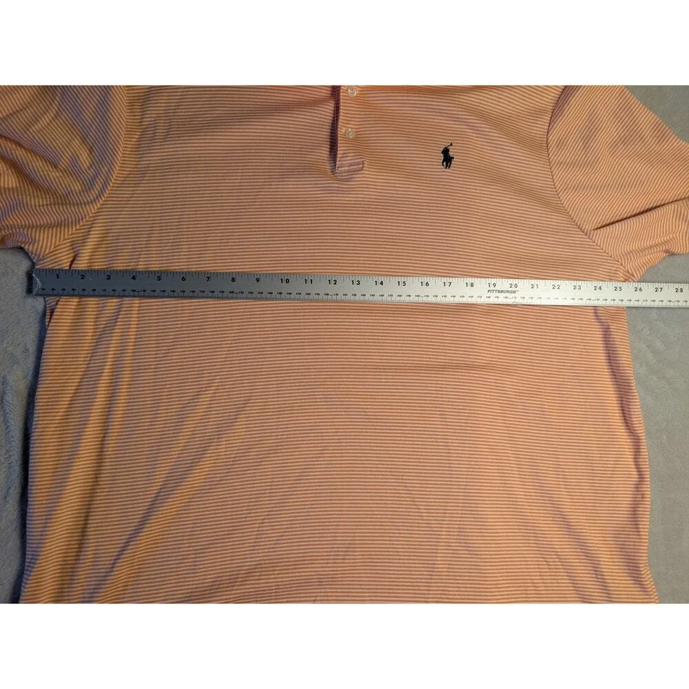 Polo Ralph Lauren Classic Fit Polo Shirt Men’s XXL Orange Striped Cotton